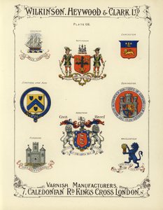 Escudos de armas de ciudades y pueblos británicos de English School