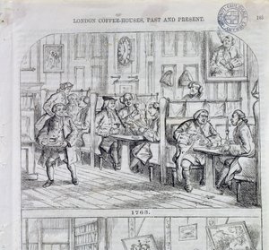Sala de café en 1763, de London Coffee-Houses Past and Present de English School