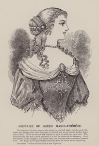 Coiffure de la reina Marie-Therese (grabado)