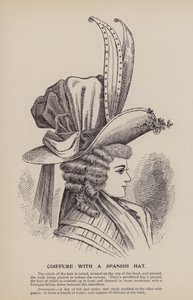 Coiffure con sombrero español (grabado)