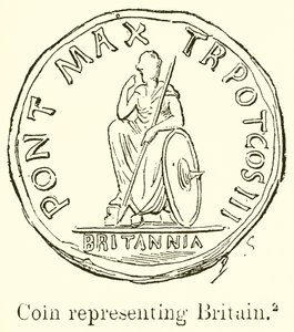 Moneda representando a Britania de English School