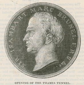 Moneda emitida en la inauguración del túnel del Támesis