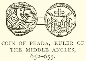 Moneda de Peada, Gobernante de los Ángulos Medios, 652-655 de English School