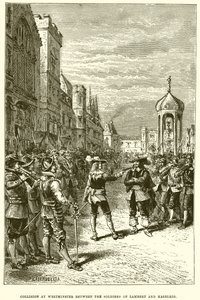 Colisión en Westminster entre los soldados de Lambert y Haselrig de English School