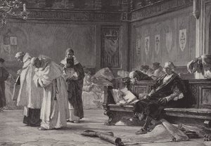 Colón ante el Consejo de Salamanca (grabado)