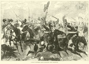 Combate entre Dragones Sajones y Cazadores, septiembre 1870 de English School