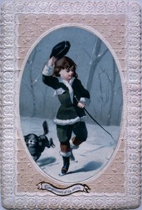 Saludos de la Temporada, tarjeta navideña victoriana de English School
