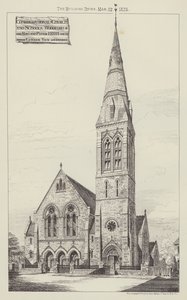 Iglesia Congregacional y Escuelas, Woodford (grabado) de English School