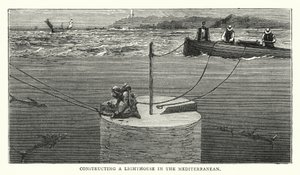 Construcción de un faro en el Mediterráneo de English School