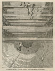 Construcción del invertido para el alcantarillado de alto nivel sur de English School