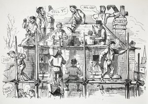 Trabajadores de la construcción, ilustración de Punch