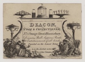 Cocinero y confitero, Deacon, tarjeta comercial de English School