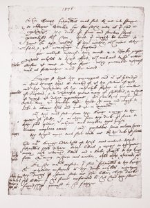 Copia de un memo holográfico de John Hawkins sobre sus tratos con España, 1576