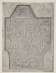 Copia de una talla de Arthur Poole en la pared de su celda en la Torre, 1568