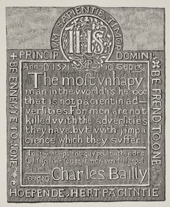 Copia de una talla de Charles Bailly, de la pared de la Torre Beauchamp, Torre de Londres, 1571