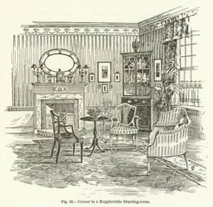 Rincón en una sala de dibujo Hepplewhite