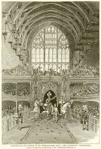Coronación de Jorge IV en Westminster Hall: El desafío del campeón de English School
