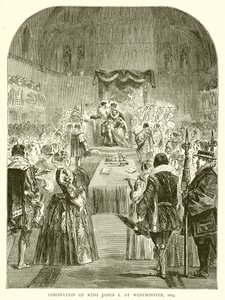 Coronación del rey Jacobo I en Westminster, 1603 de English School