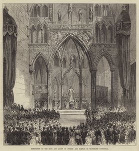 Coronación del Rey y la Reina de Suecia y Noruega en la Catedral de Trondhjem de English School