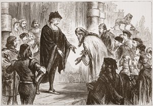 Cosme I recibiendo a sus amigos y clientes, ilustración de La Historia del Protestantismo de James Aitken Wylie, pub. 1878 de English School