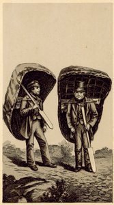 Trajes de Gales: pescadores de salmón (lito) de English School