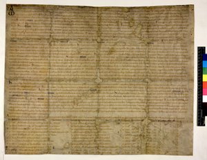 Algodón Augusto ii. 38 f.1 Restitución de la libertad a Abingdon, 993 (tinta sobre vitela) de English School