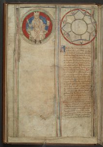 Cotton MS Claudius D VI, f.5v f. 5v: Descripción de los siete reinos de la heptarquía anglosajona, c.1255-59 (vitela) de English School