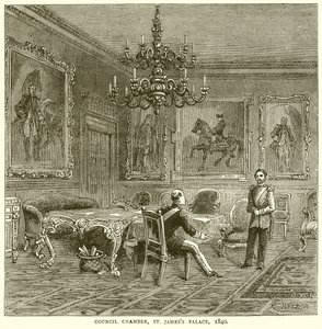 Sala del Consejo, Palacio de St. James, 1840 de English School