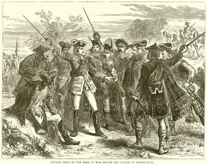 Consejo celebrado por el conde de Mar antes de la batalla de Sheriffmuir de English School