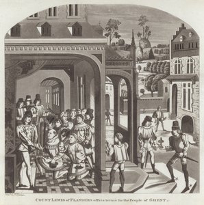 El conde Luis de Flandes ofrece términos a la gente de Gante de English School