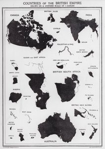 Países del Imperio Británico (litografía) de English School