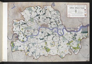 Plan de espacio abierto del condado de Londres / preparado para el consejo del condado de Londres por J.H. Forshaw y Partick Abercrombie de English School