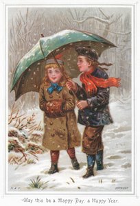Pareja paseando en la nieve