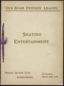 Portada del programa de entretenimiento de patinaje de Our Dumb Friends League de English School