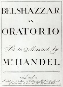 Portada de la partitura de Belshazzar por Handel, publicada en 1745