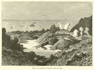 Cráter del Monte Etna en 1834 de English School