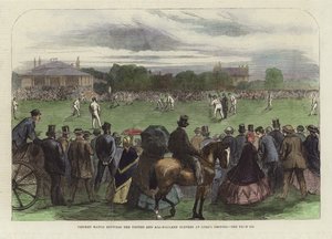 Partido de cricket entre los United y All-England Elevens de English School