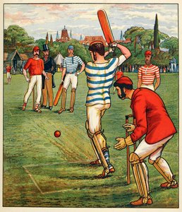 Críquet, de Deportes y Juegos Británicos, pub. c. 1880 de English School