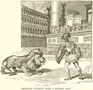 Criminal Luchando con un León Hambriento de English School