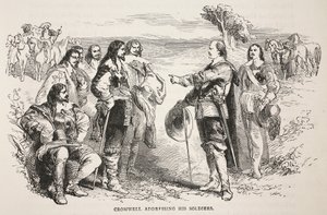 Cromwell dirigiéndose a sus soldados de English School