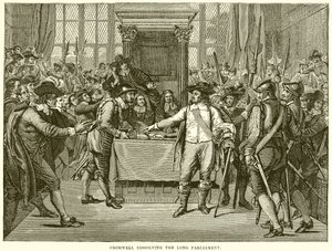 Cromwell disolviendo el Parlamento Largo