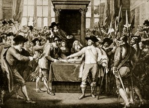Cromwell disolviendo el Parlamento Largo, 1653, ilustración de la Historia de la Nación Británica de Hutchinson, c.1923 de English School