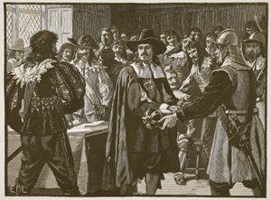 Cromwell disolviendo el Parlamento Largo, ilustración de Cassells Illustrated History of England de English School