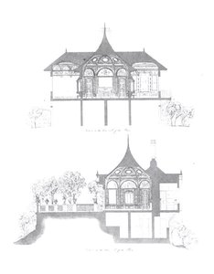 Secciones transversales de la Casa de Verano del Palacio de Buckingham, de 