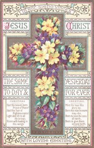 Cruz con flores, Tarjeta de Navidad