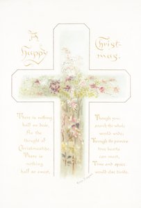 Cruz con flores, Tarjeta de Navidad