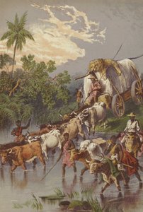 Cruzando un arroyo en Sudáfrica