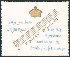 Corona y notas musicales de English School