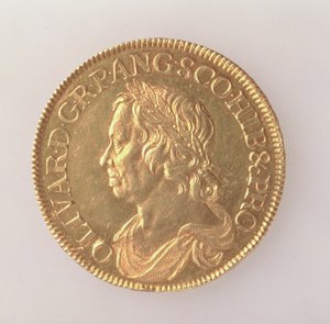 Corona de Oliver Cromwell (1599-1658), Casa de Moneda de Londres, 1658 (anverso)