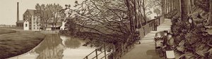 Croydon: Bridle Path to Beddington por el río Wandle, Waddon Mills (lito)